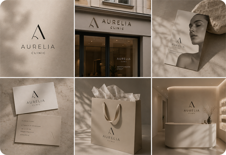 Aurelia Clinic — identyfikacja marki kliniki medycyny estetycznej